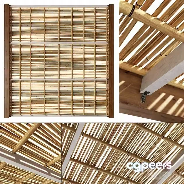 3ds Max Free – Bamboo branch decor Ceiling n21, Ceiling from bamboo branches decor number 21
