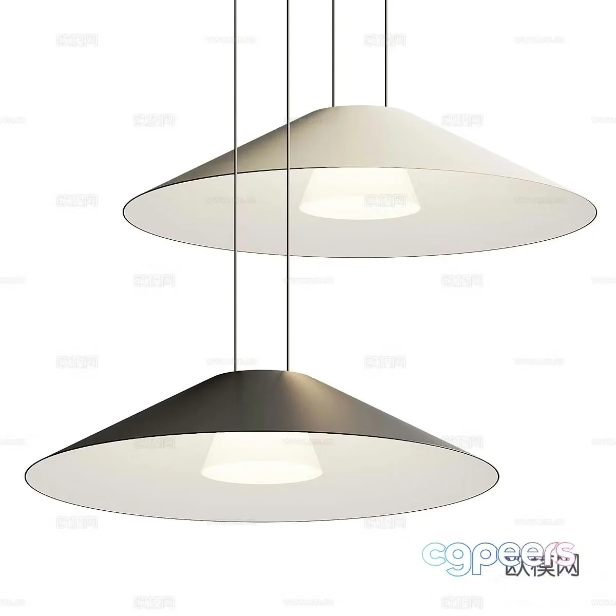 Modern minimalist decorative chandeliers 3d model