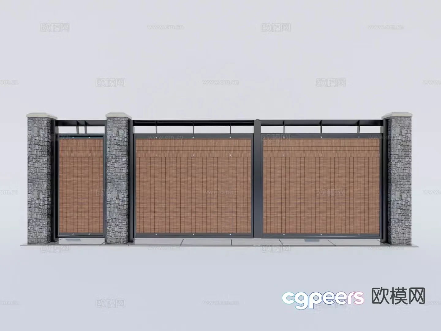 Courtyard Scenery Wall Outdoor Scenery Wall Courtyard Door 3D Model
