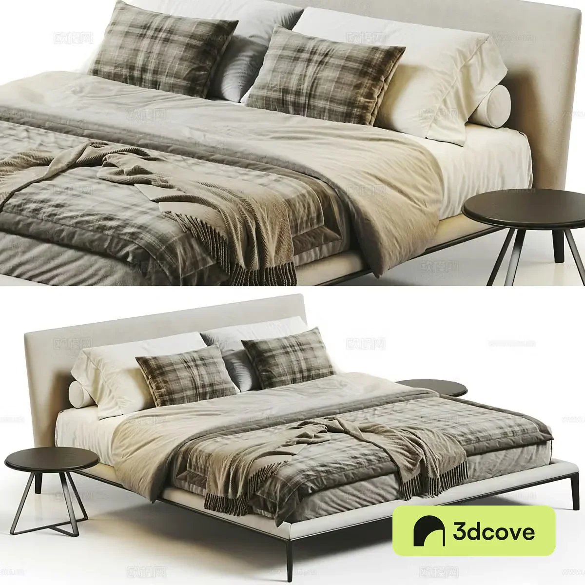 Modern Italian B&B Italia Atoll Fabric Double Bed