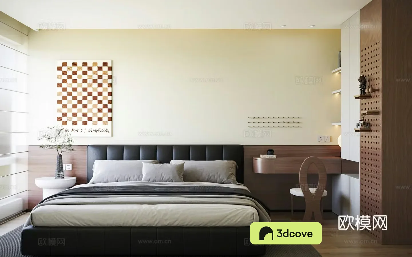 Middle style bedroom second bedroom 3D model