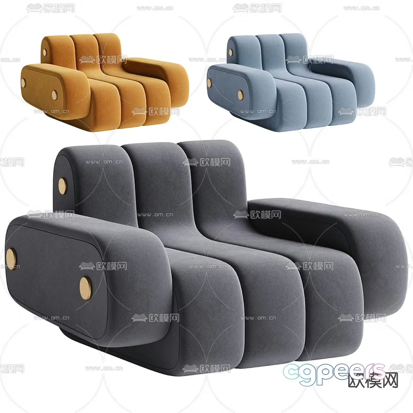 Modern single sofa 3d model