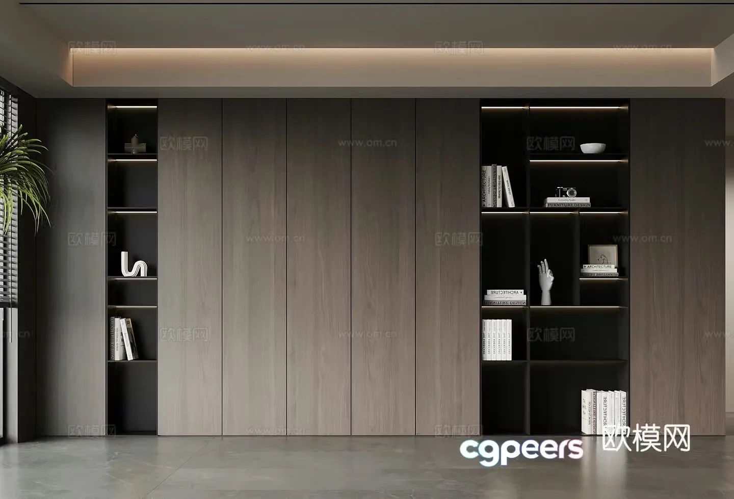 Modern Italian bookcase 3d model