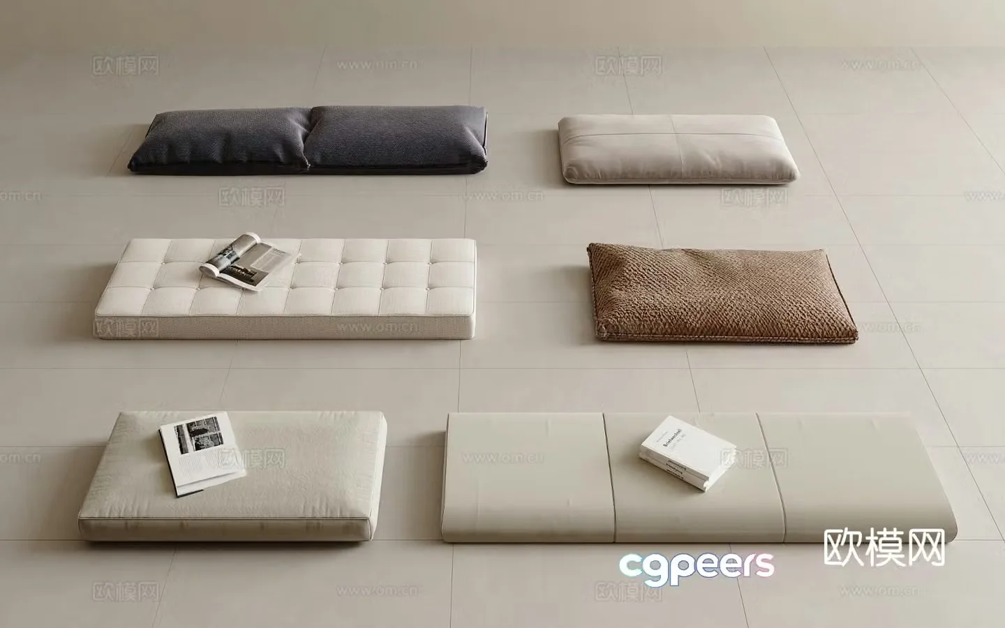 Tatami mat seat cushion bay window mat 3d model