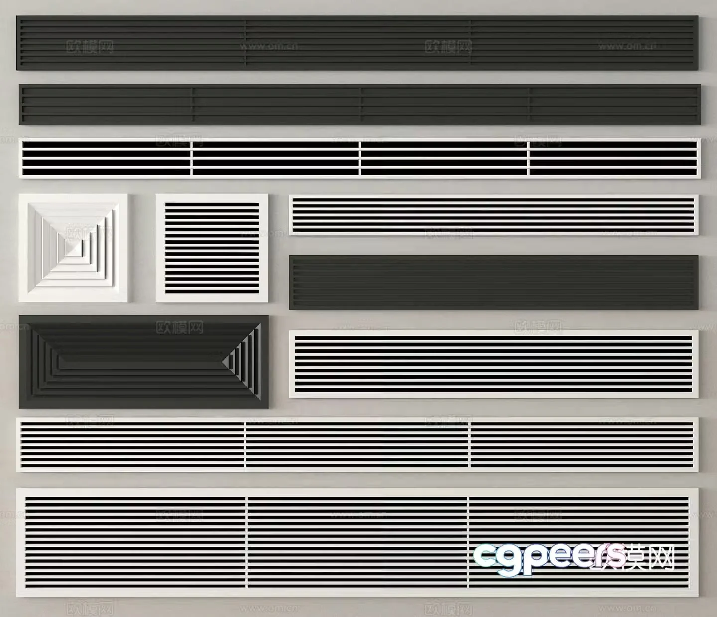 Air conditioning air outlet Central air conditioning Extremely narrow air outlet 3D model