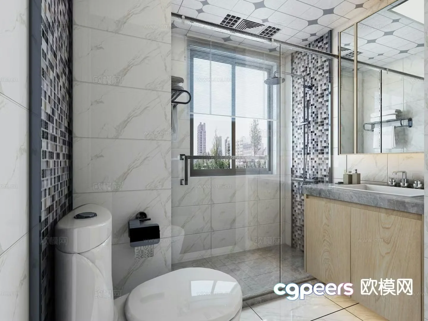 Modern bathroom bathroom 3d model