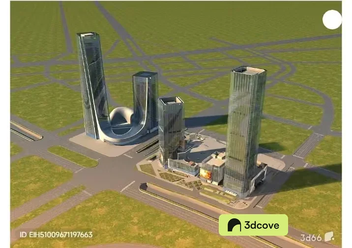 A 3D Rendering Of A Cityscape