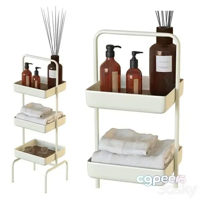 3ds Max Free – Metal and Wood Storage Unit Zara Home