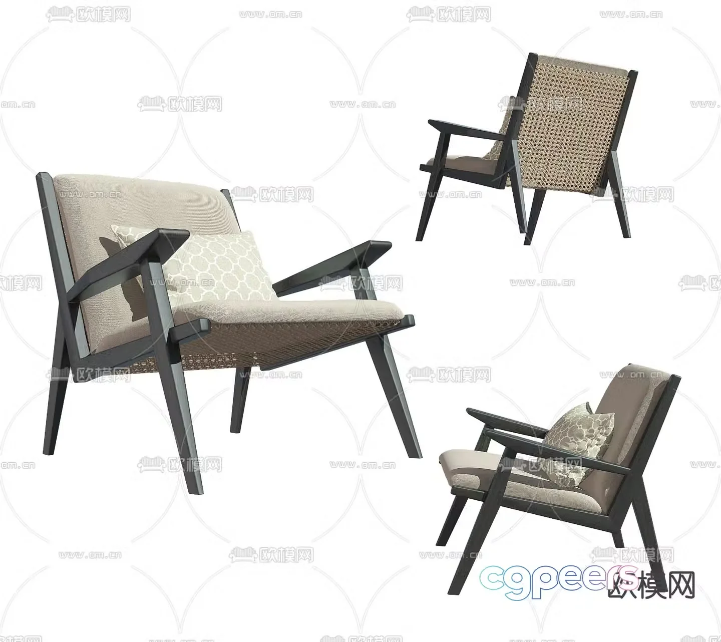 New Chinese style leisure chair 3d model