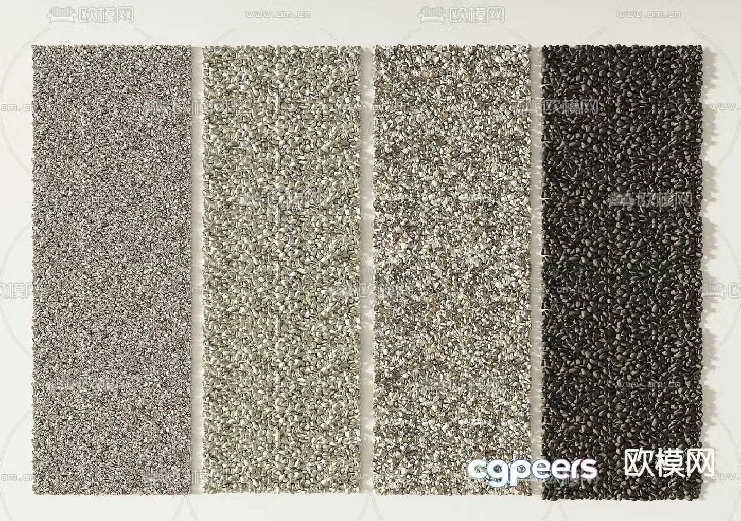 Cobblestone washed stone gravel paving 3d model