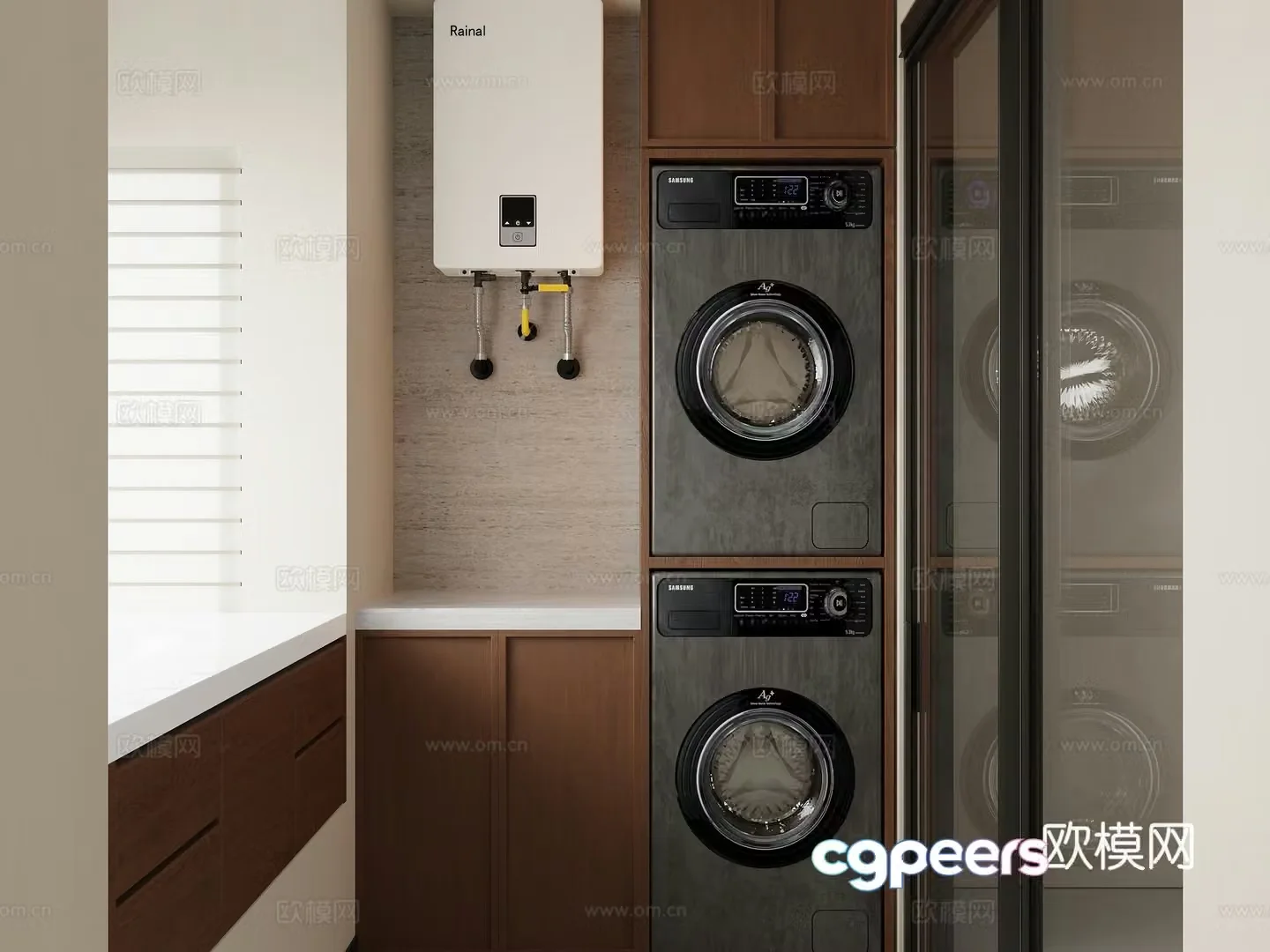 Laundry room balcony 3d model