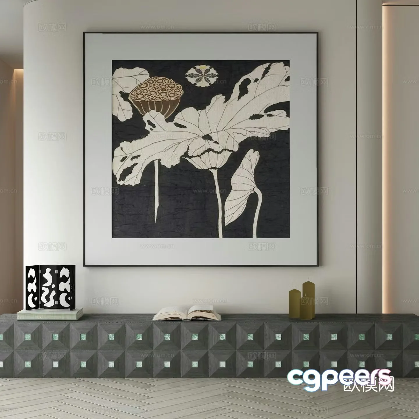 Modern Wasabi Hanging Painting Oil Painting 3D Model