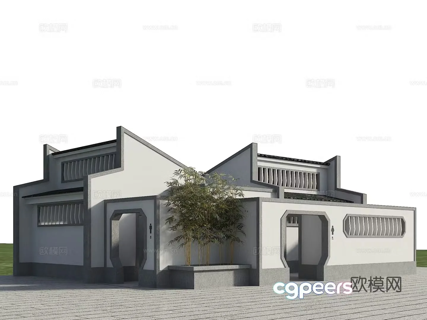 Modern public toilet park public toilet toilet public toilet small landscape building 3d model
