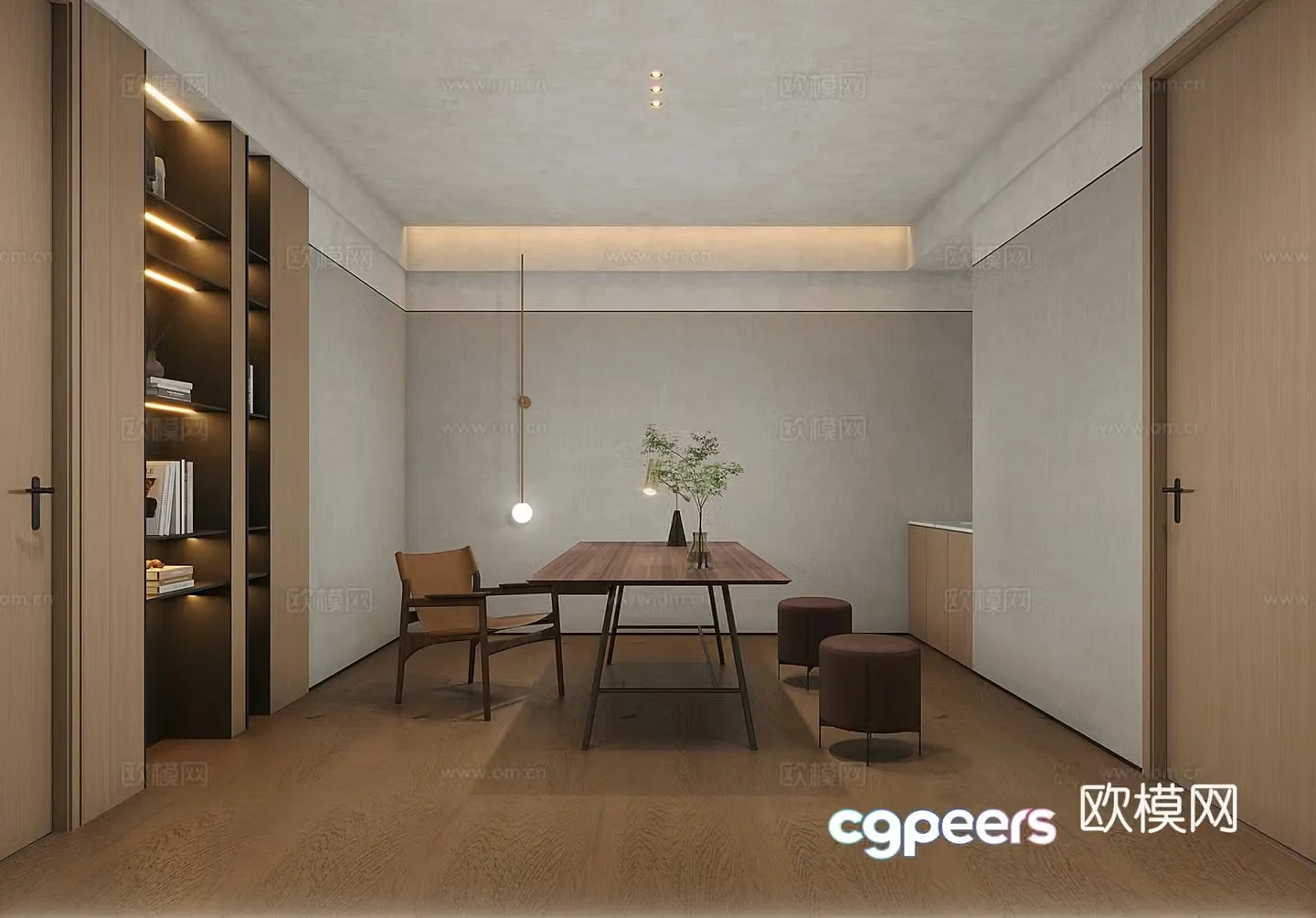 Modern study 3d model