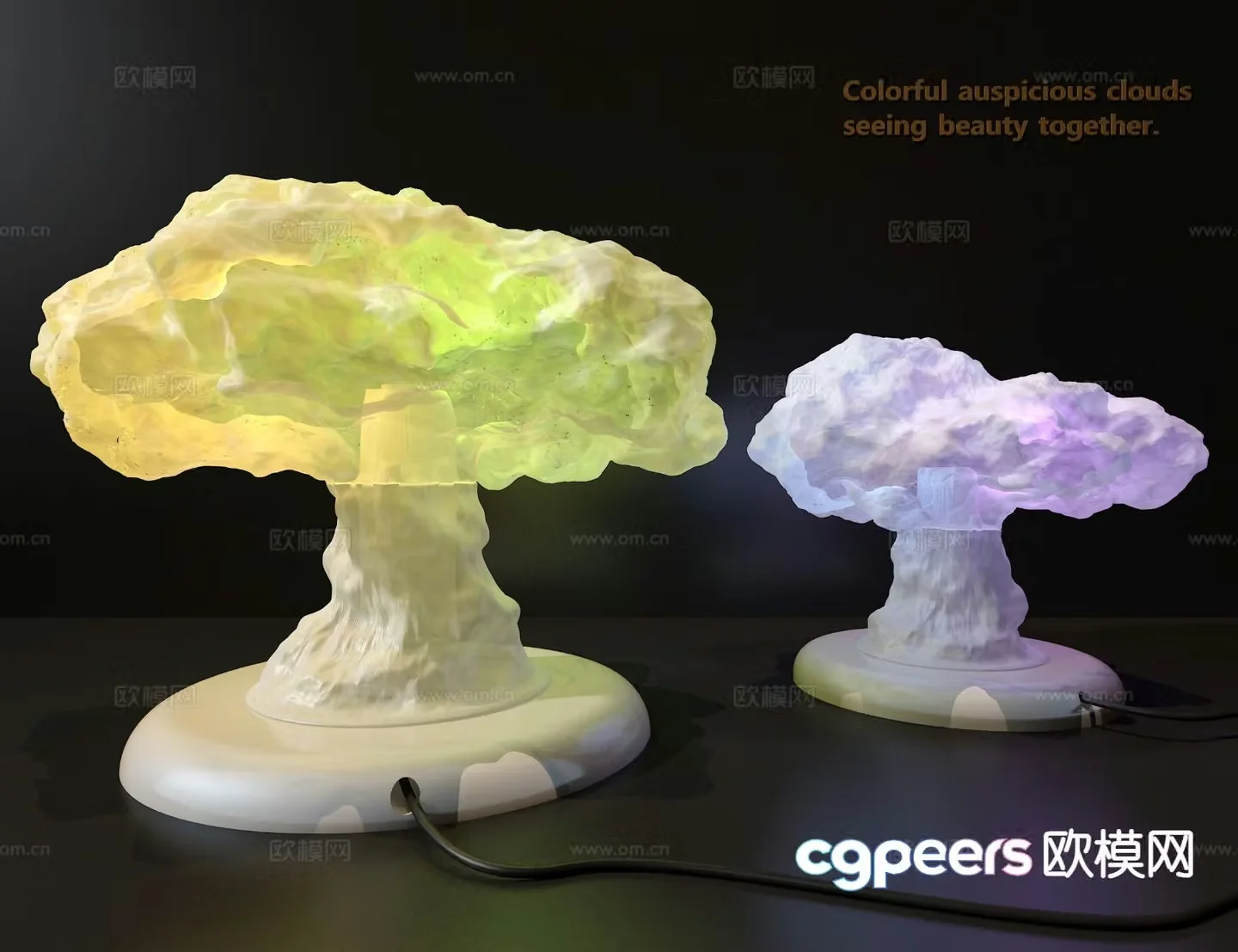 Cloud night light decorative lamp 3d model