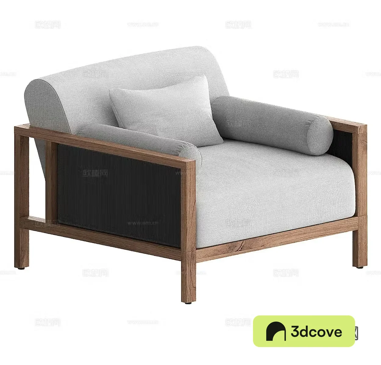 Wasabi style leisure chair courtyard leisure chair outdoor leisure chair homestay leisure chair homestay single chair 3D model