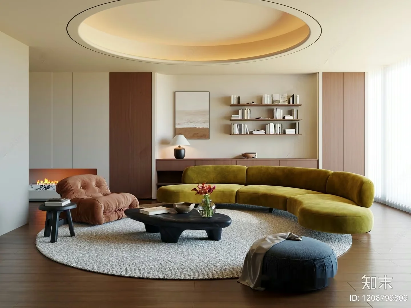 Modern Living Room 3D Model – 8440 – CORONA Render