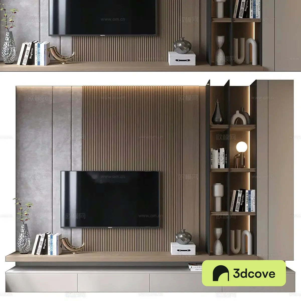 Modern minimalist TV background wall