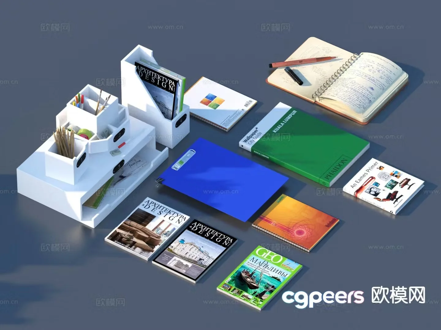 book folder sketch office supplies 3d model