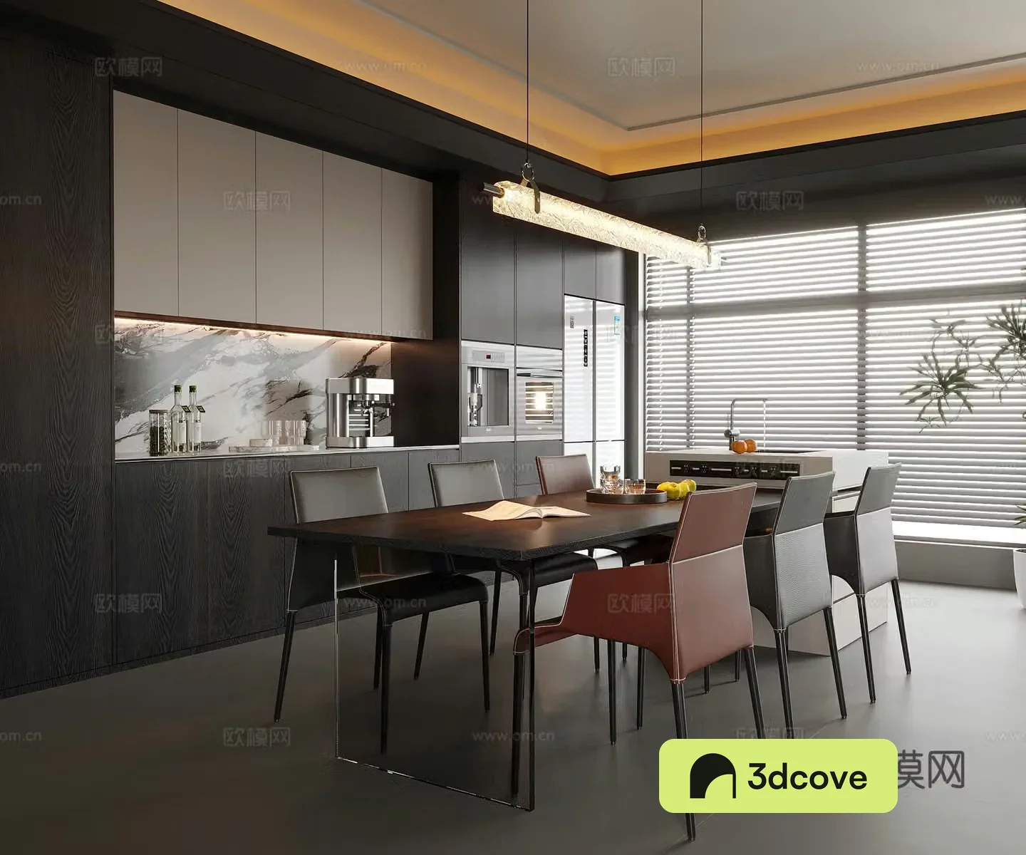 Modern restaurant wine cabinet sideboard island dining table