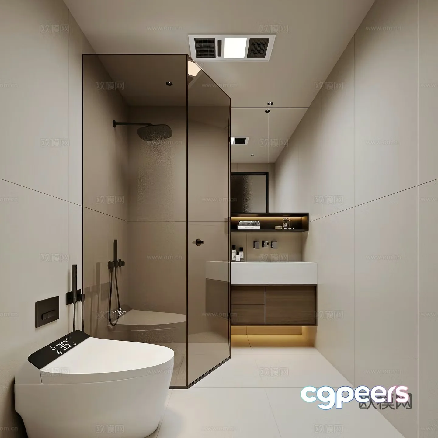 Modern style home kitchen 3d model