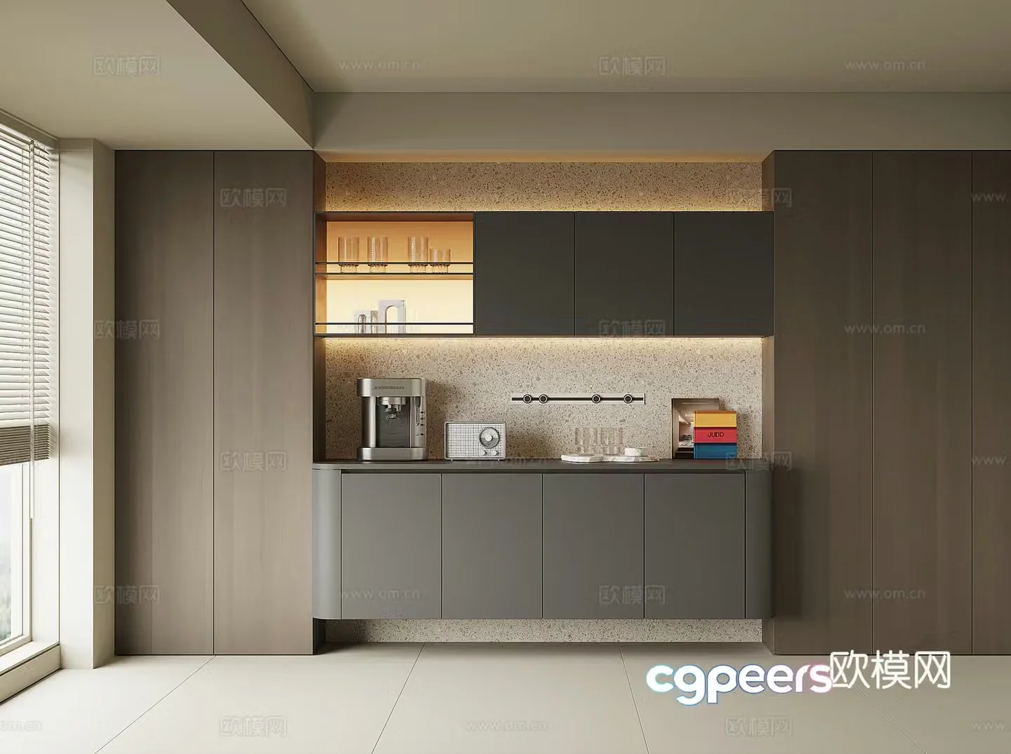 Modern wine cabinet sideboard 3D model