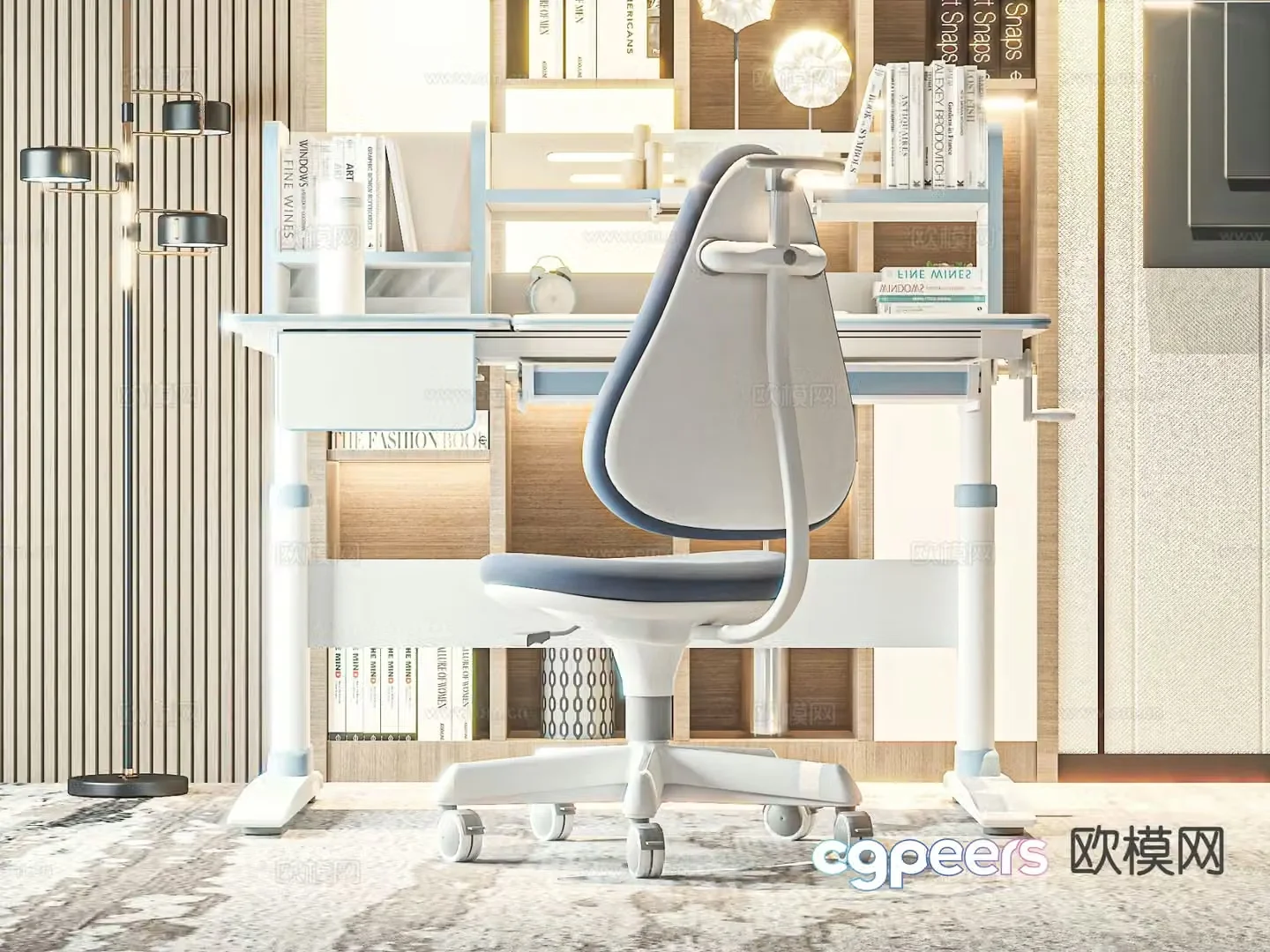 Children’s desk and chair study table 3d model
