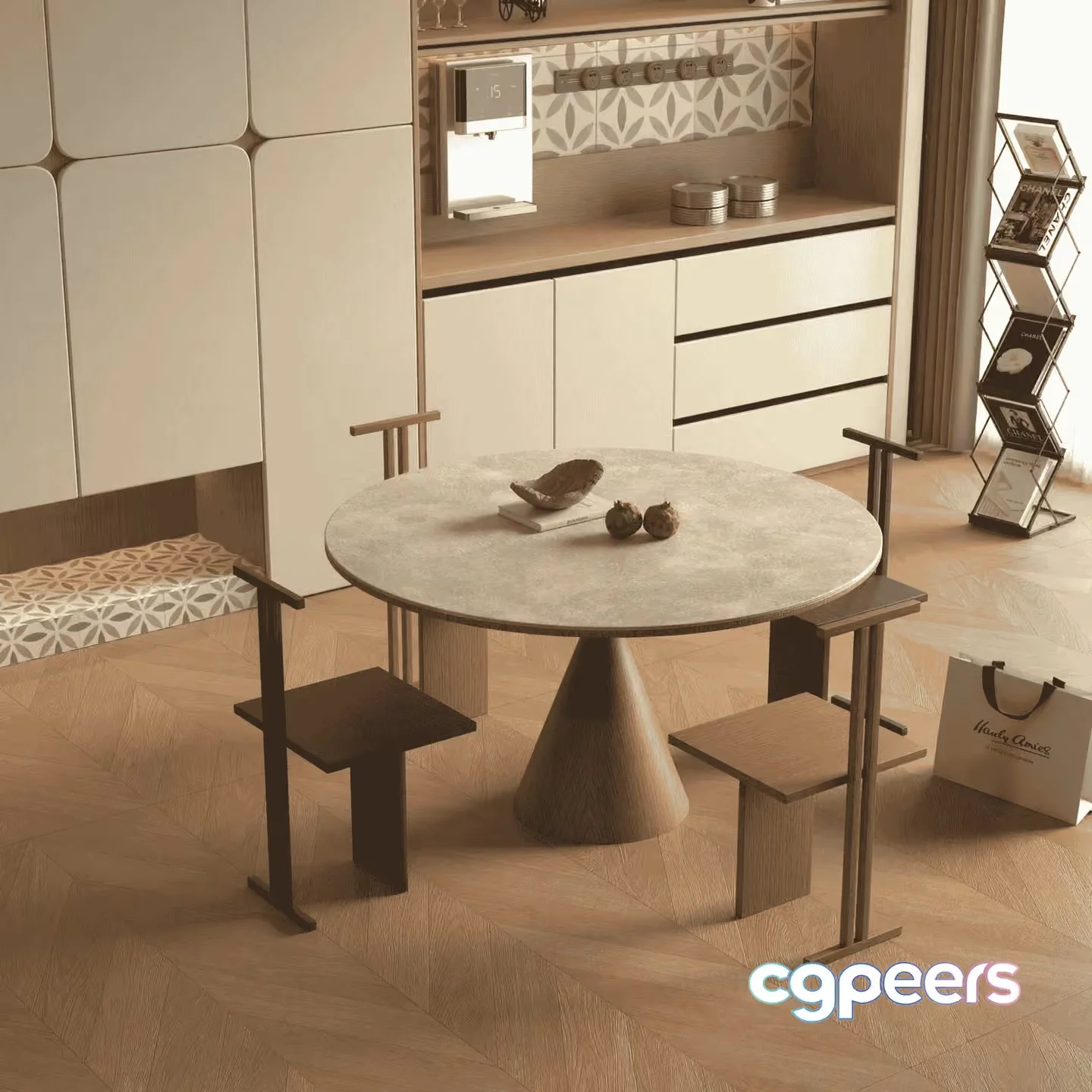 Modern Living Room 3D Model – 15007 – VRAY Render