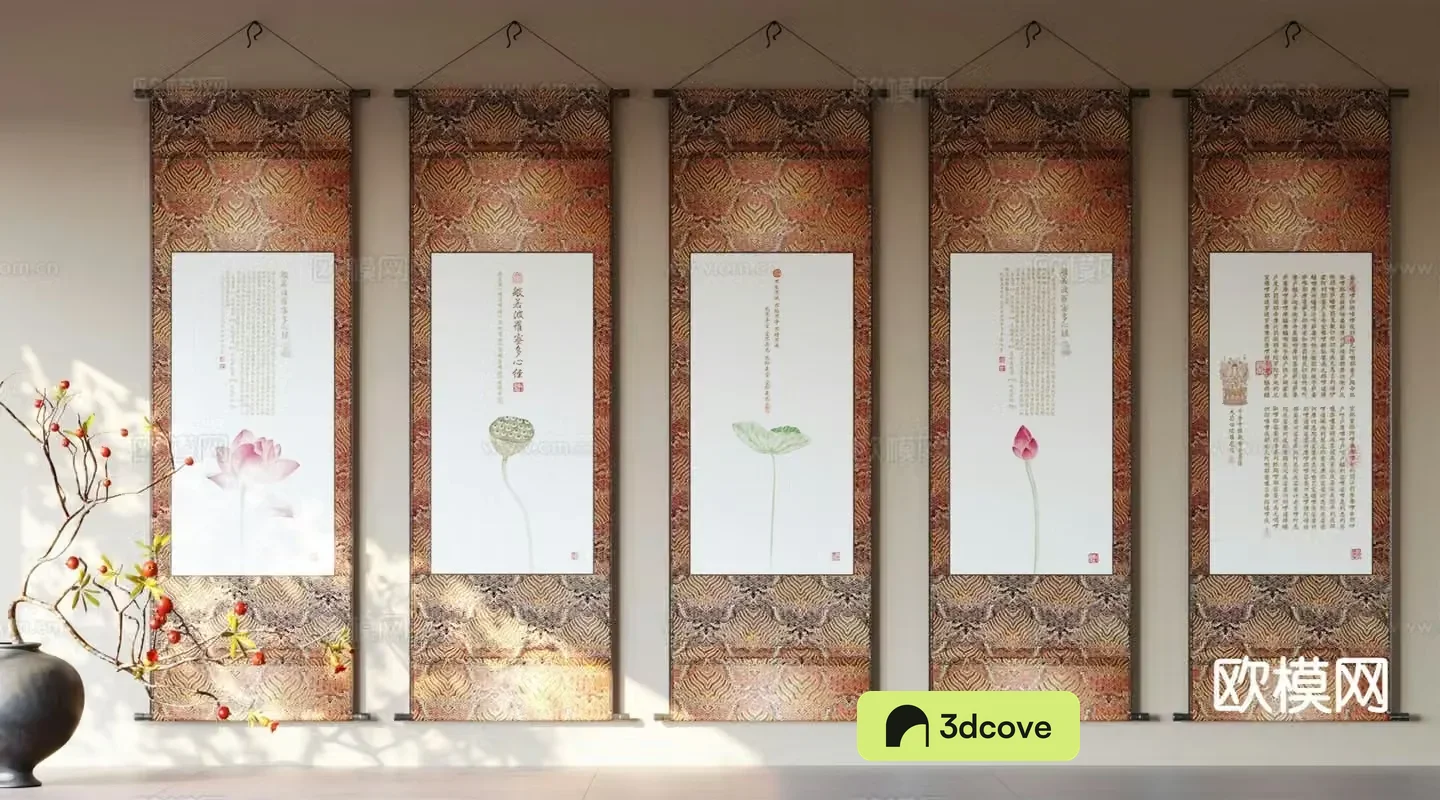 New Chinese style art hanging scroll painting decorative painting