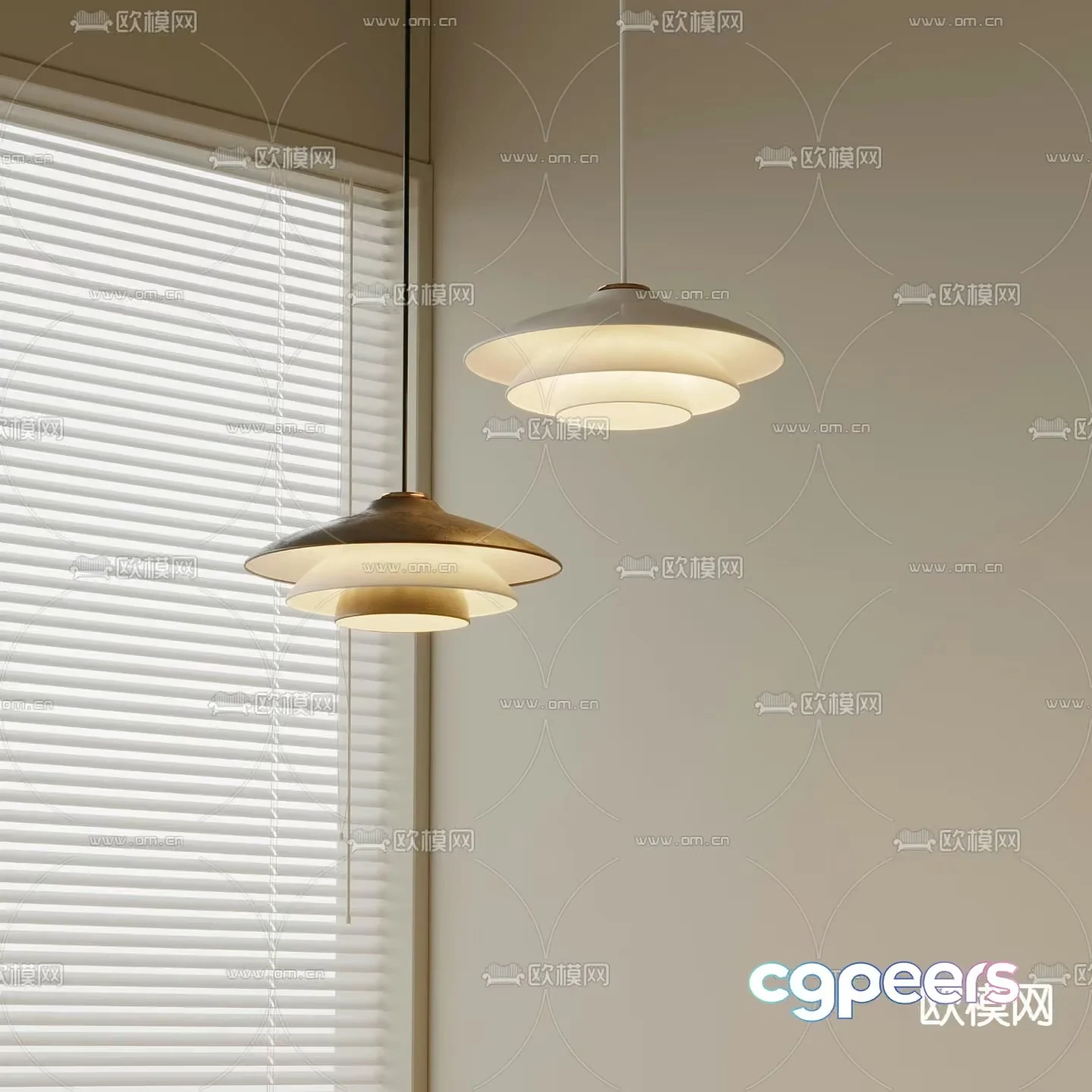 Gold Light Fixture 3D Model – 7797 – VRAY Render