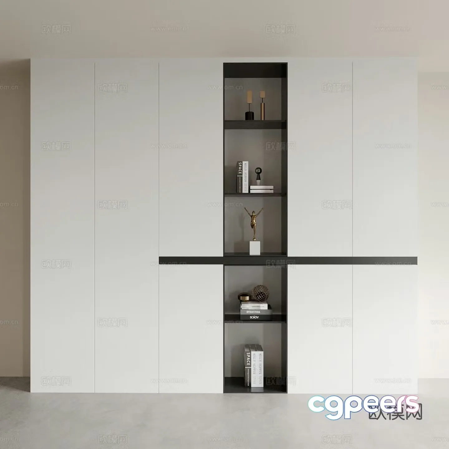 Modern bookcase storage cabinet 3d model