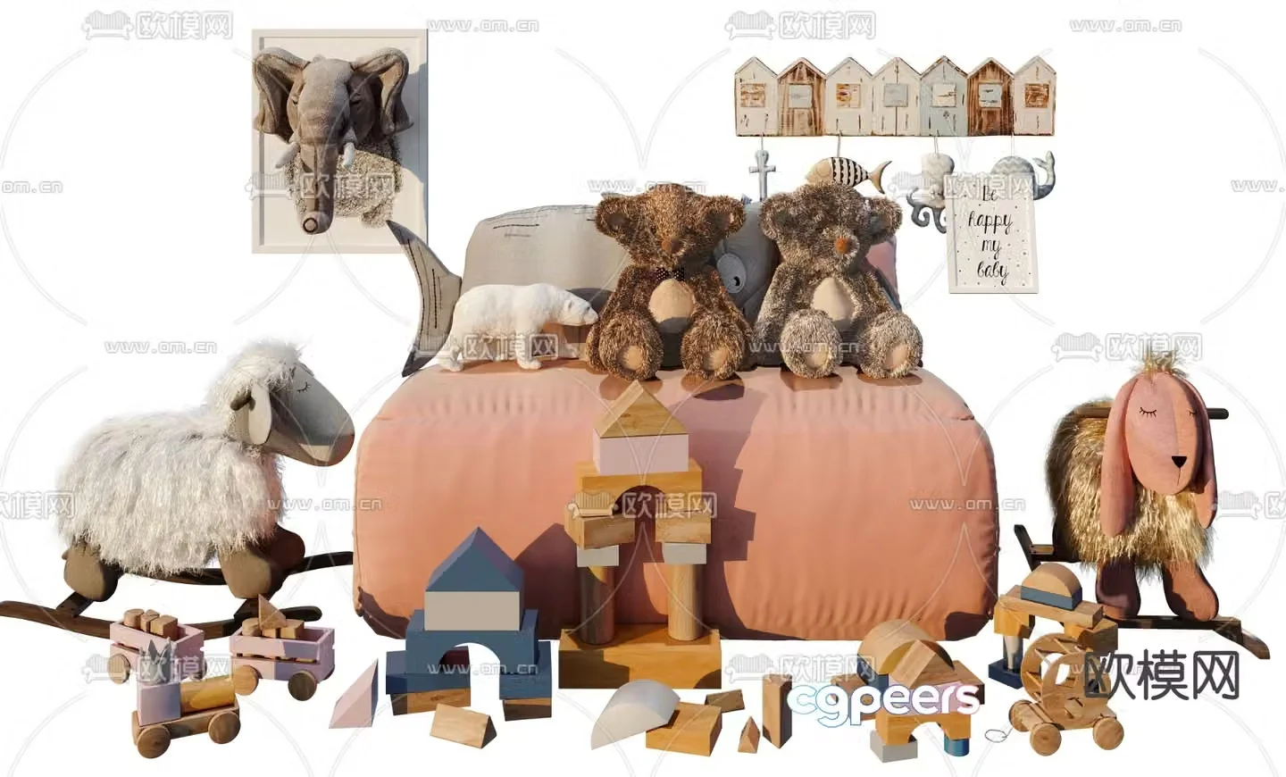 Modern children’s plush toy 3d model