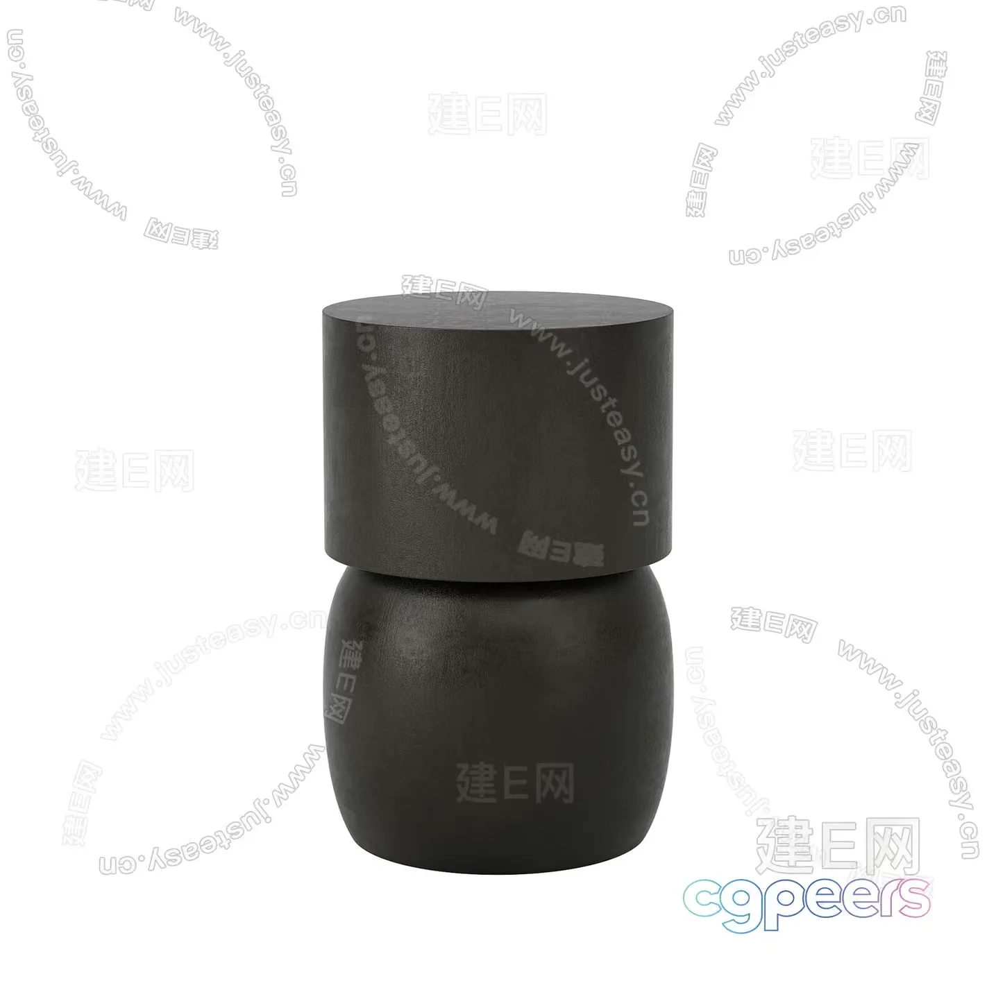 A Black Cylindrical Object With A Rounded Bottom 3D Model – 5945 – VRAY Render