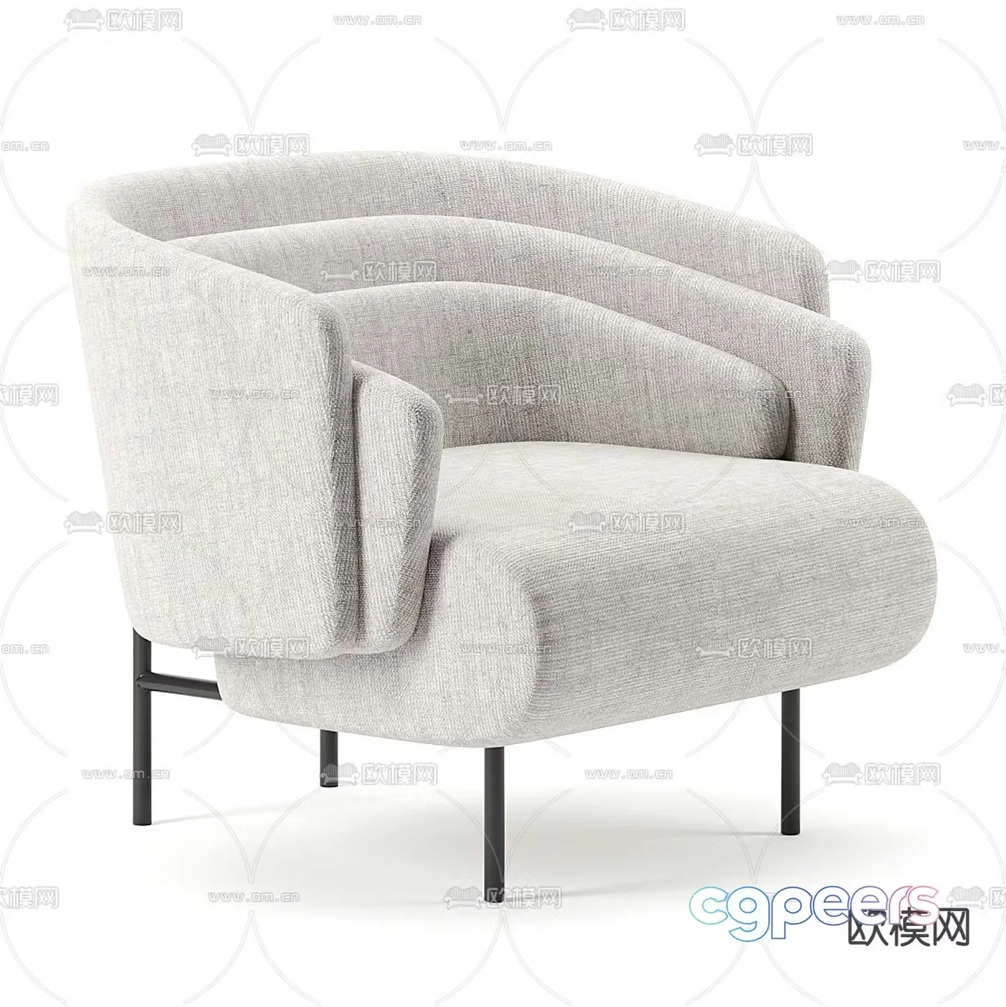 Pertica modern lounge chair 3d model