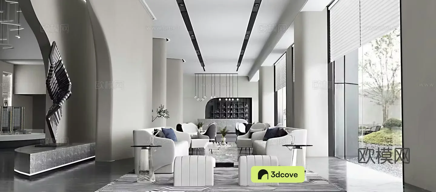 Modern sales office Hatan District Leisure tables and chairs Cafe Company Water bar