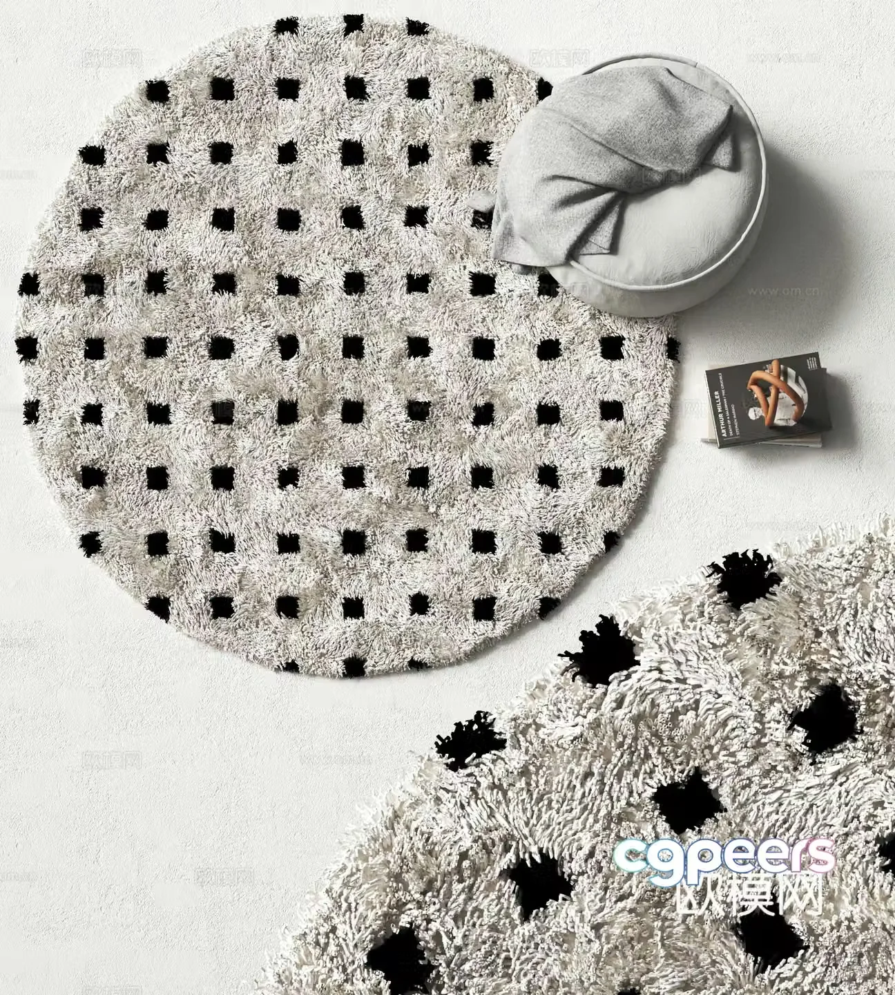 Modern round carpet 3d model