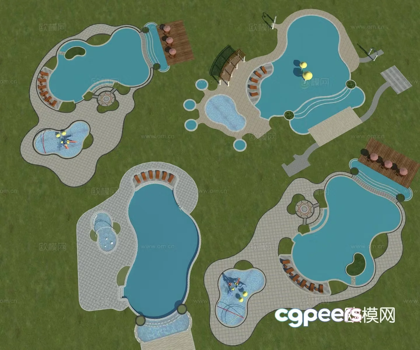 Swimming pool Outdoor swimming pool Infinity pool 3d model