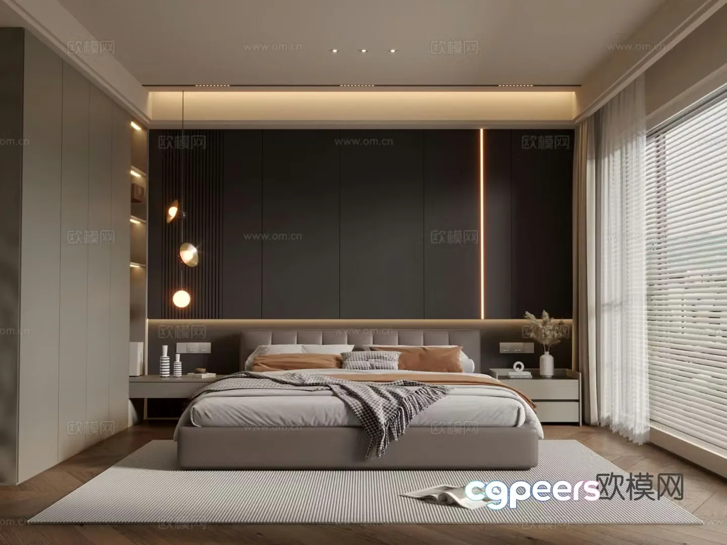 Modern bedroom master bedroom 3d model