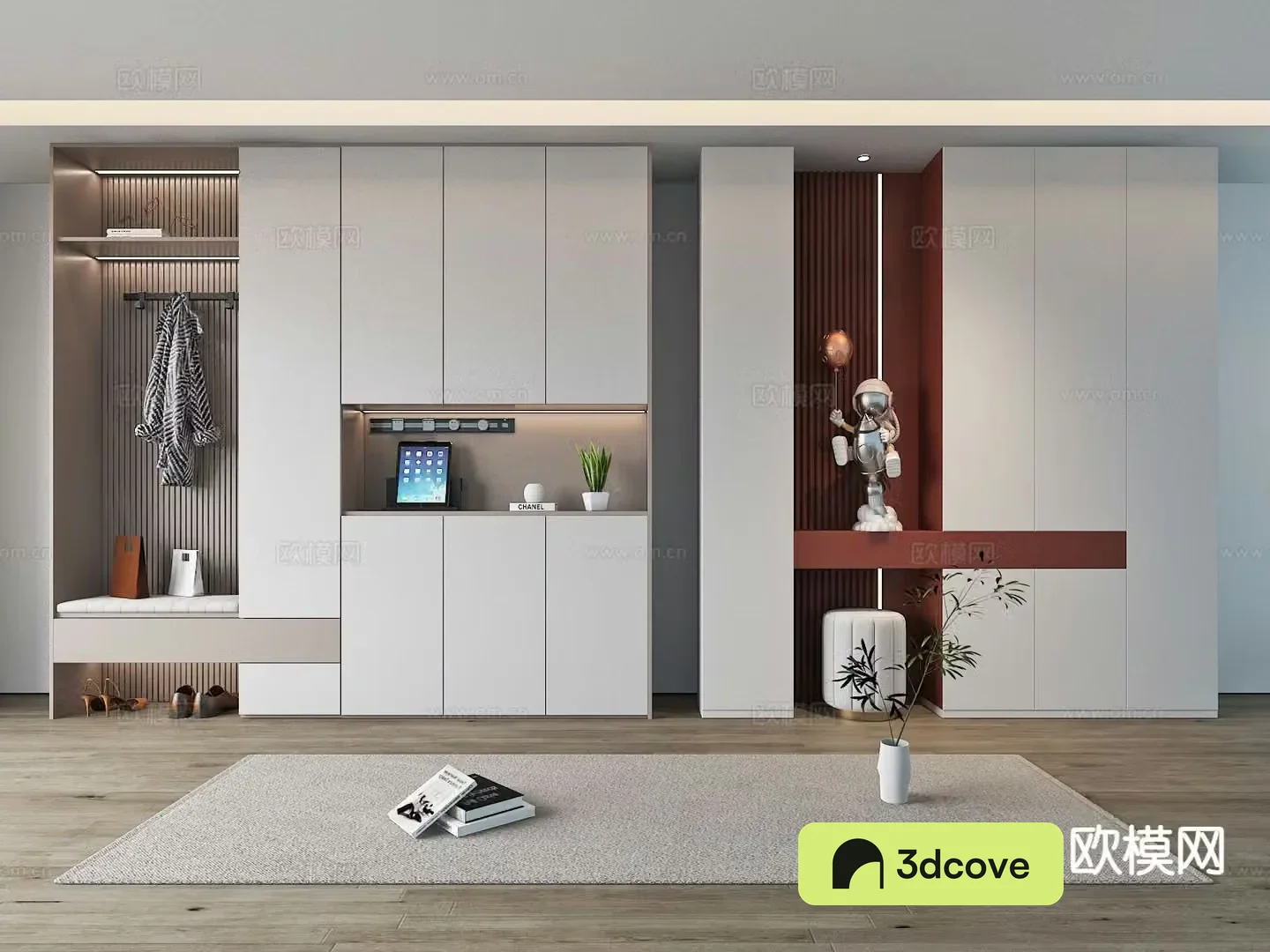 Modern partition shoe cabinet