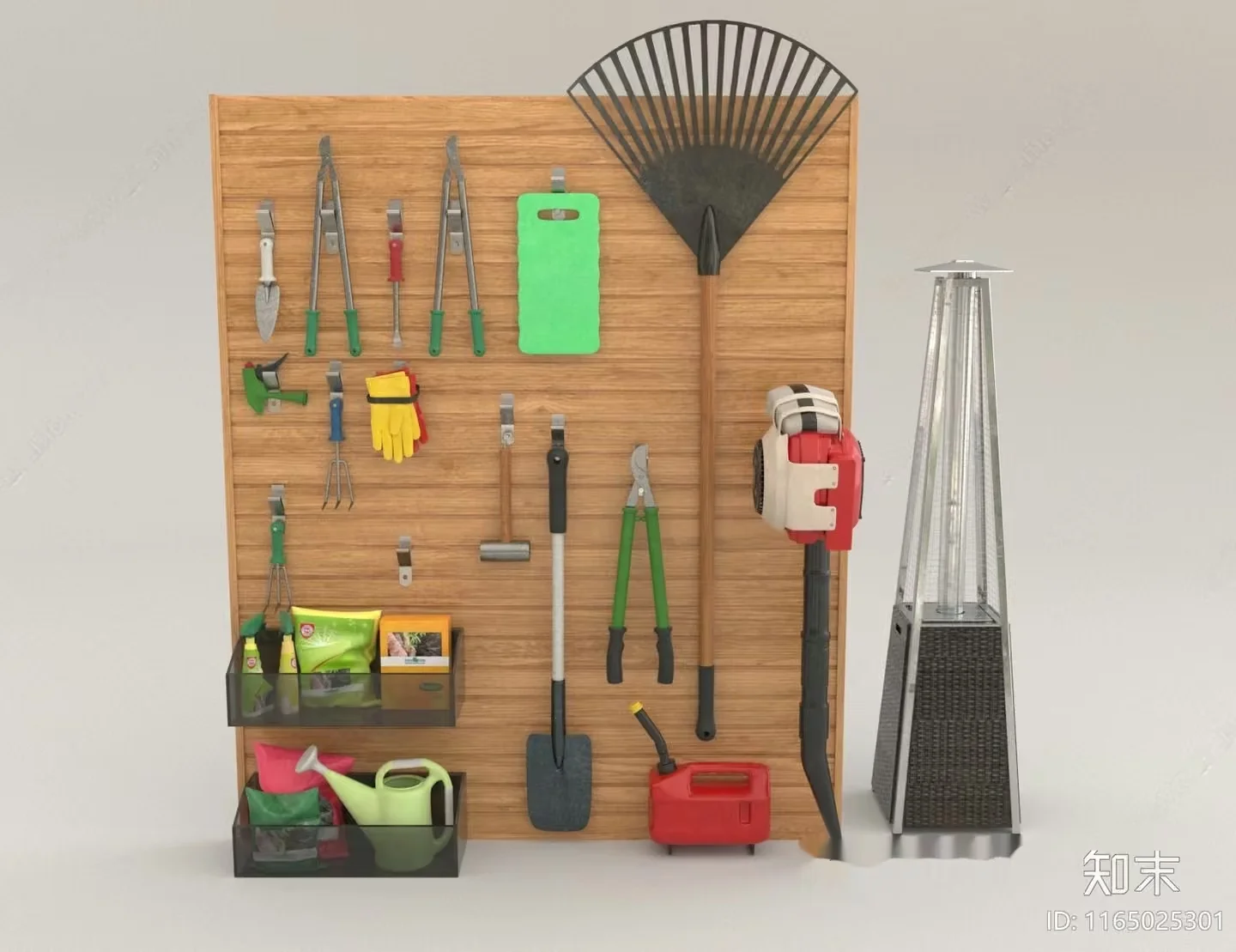 A Gardening Tool Set 3D Model – 2611 – VRAY Render