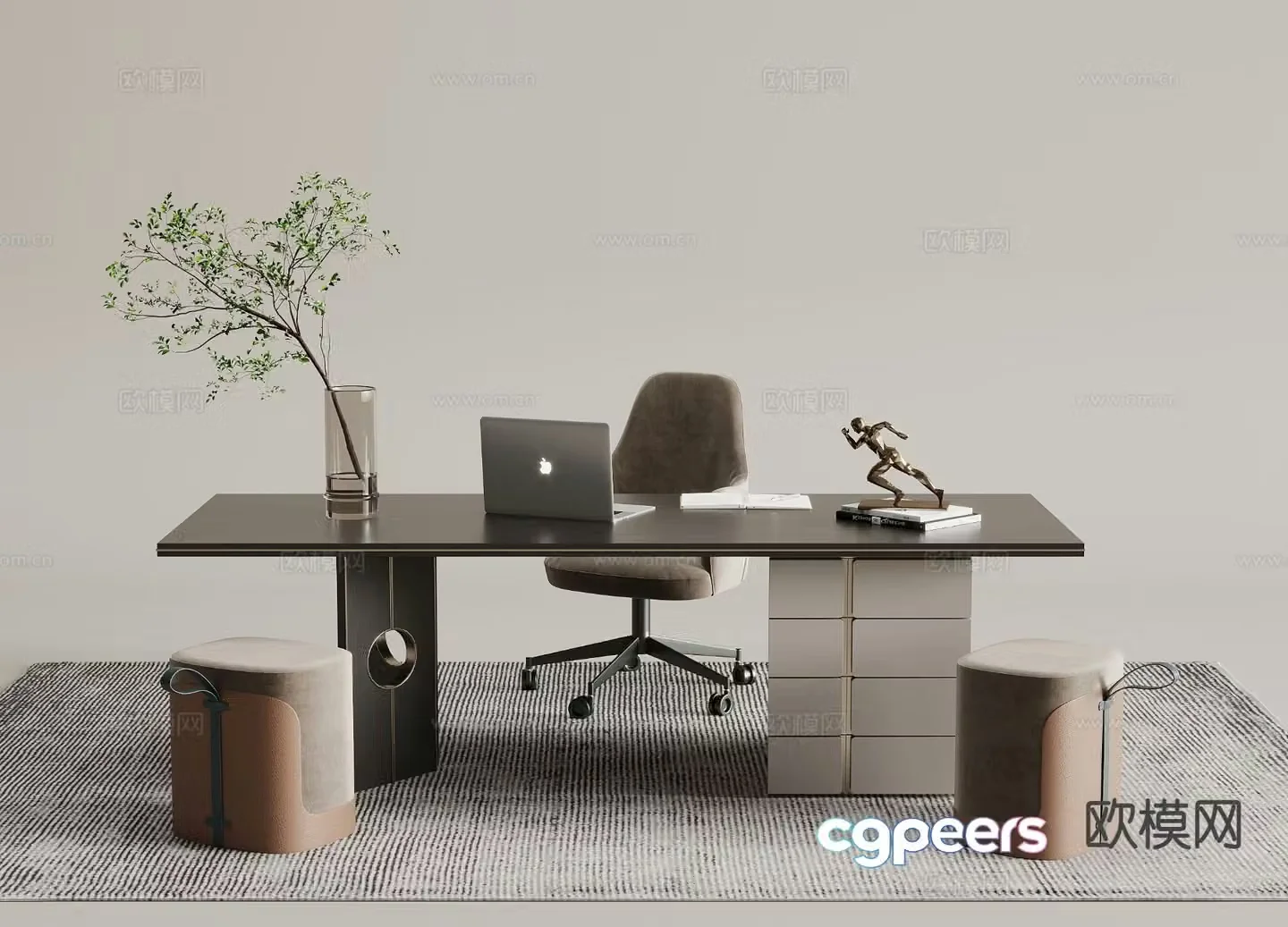 Modern desk 3d model