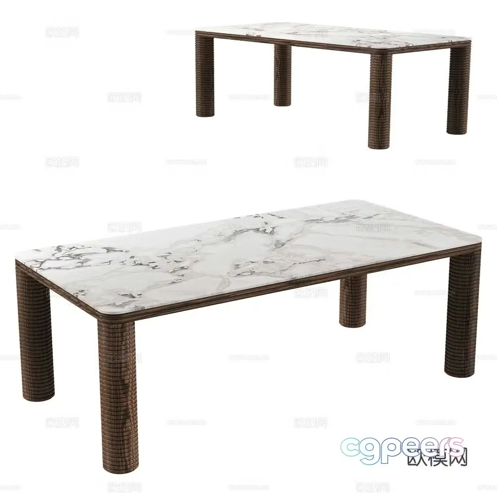 Porada marble dining table slate dining table 3d model
