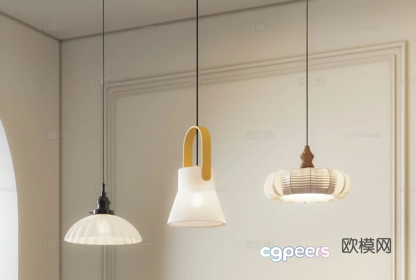Modern chandelier decorative lamp 3d model