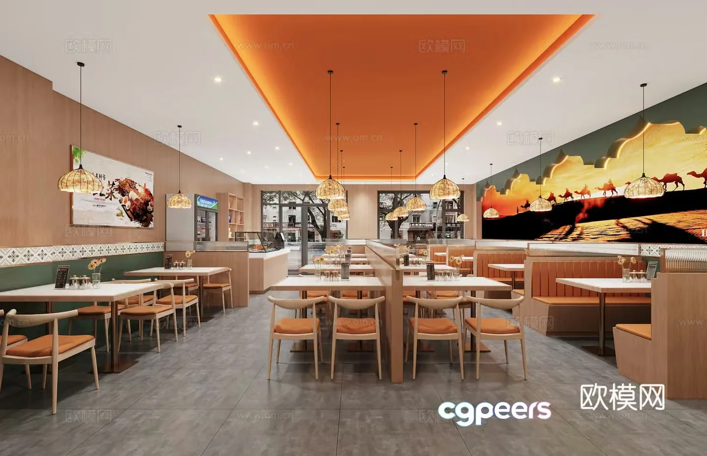 Modern restaurant 3d model