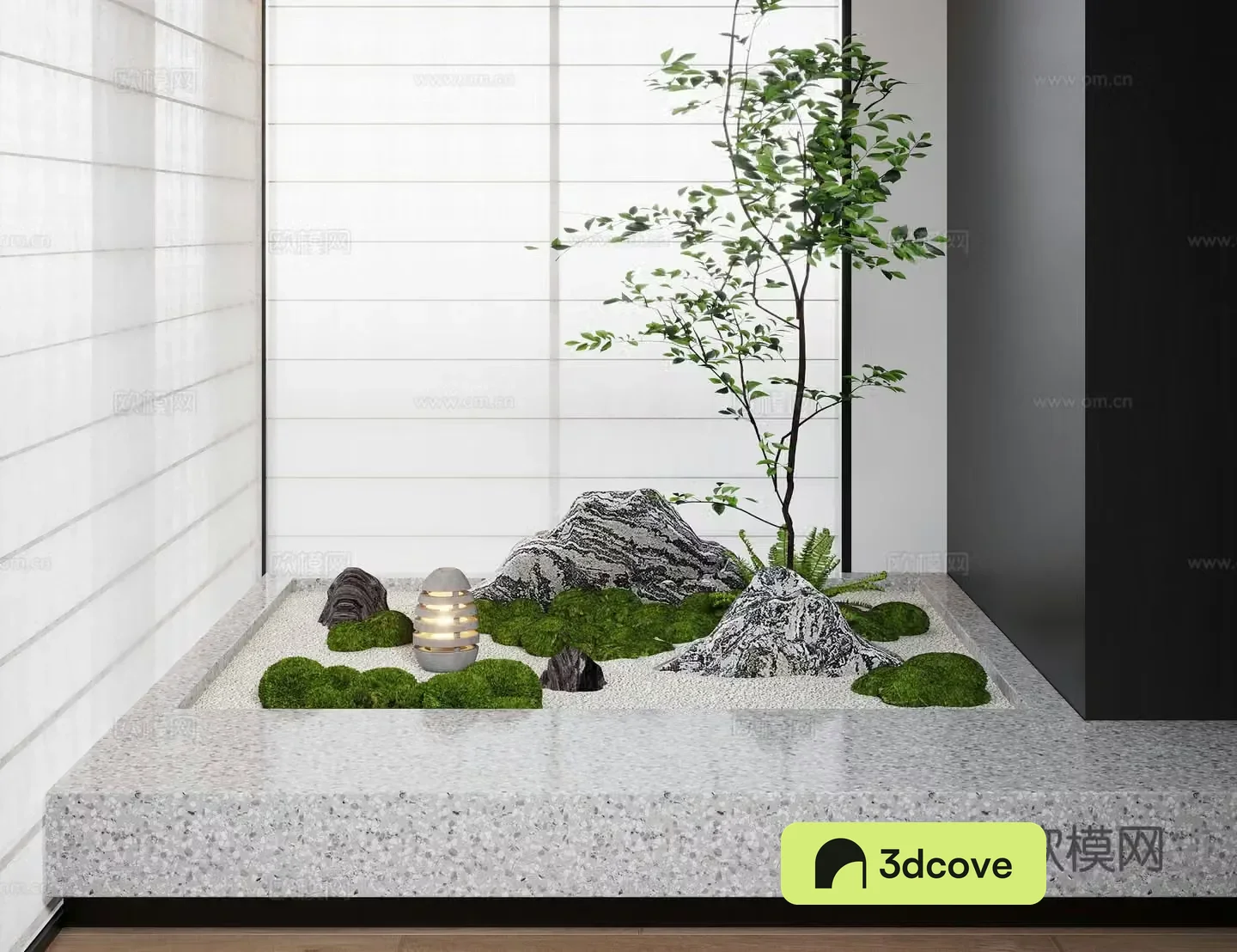 Modern interior landscape landscaping moss landscape sketch landscape stone