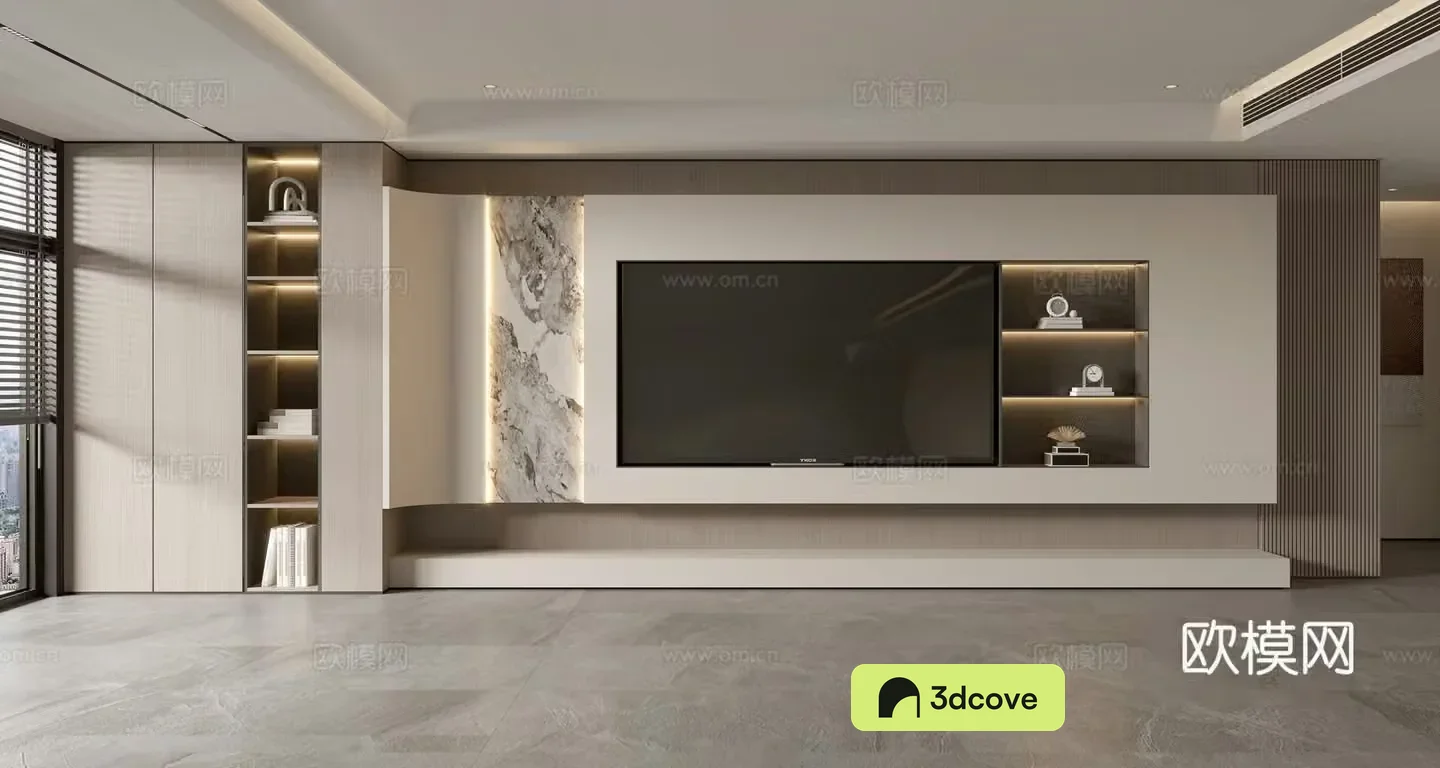 Modern TV background wall