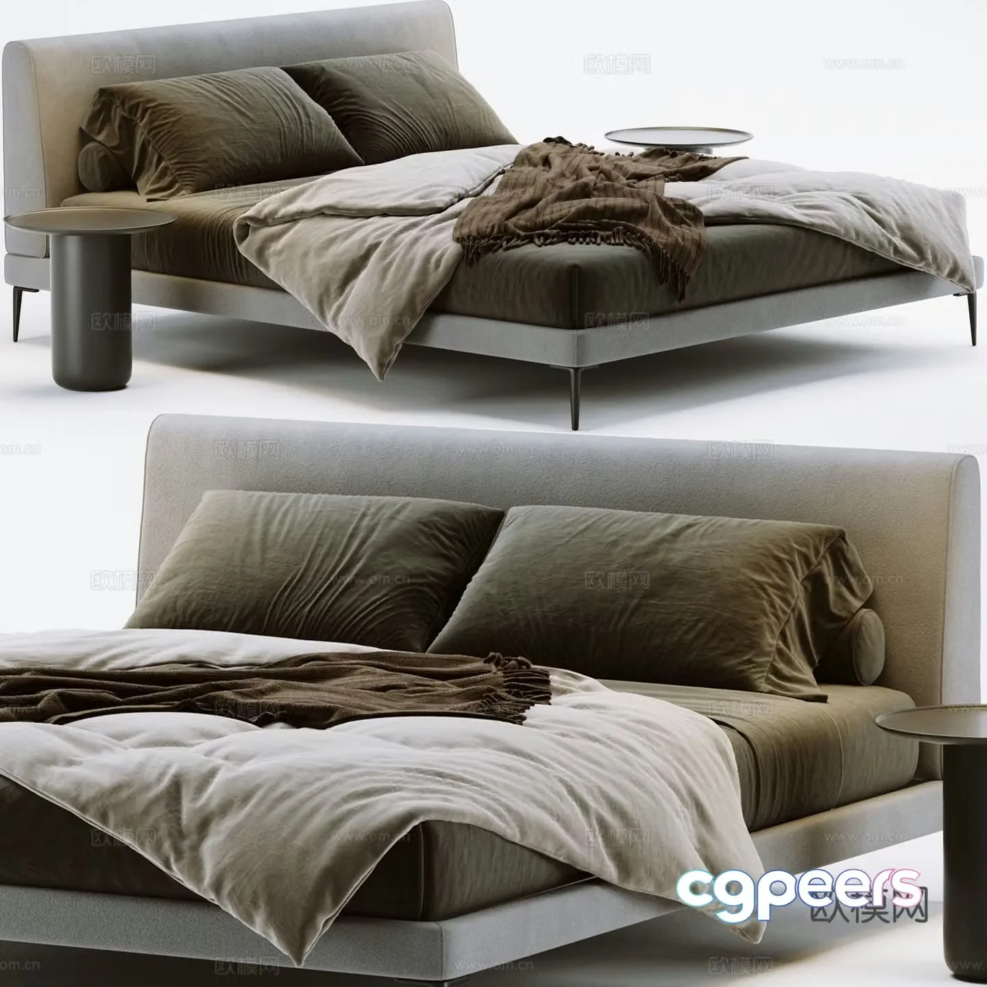Double bed 3d model