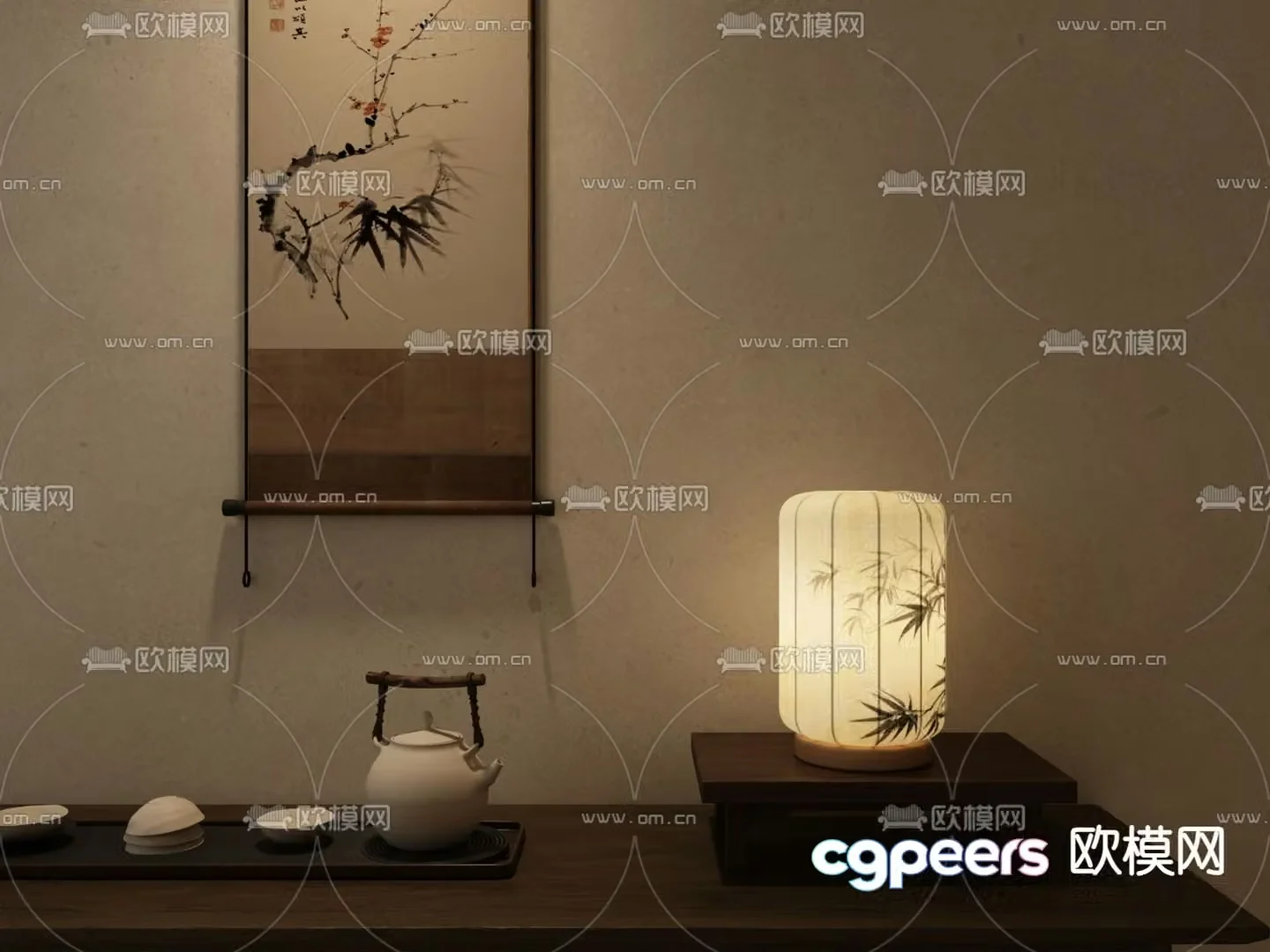 New Chinese desk lamp 3d model
