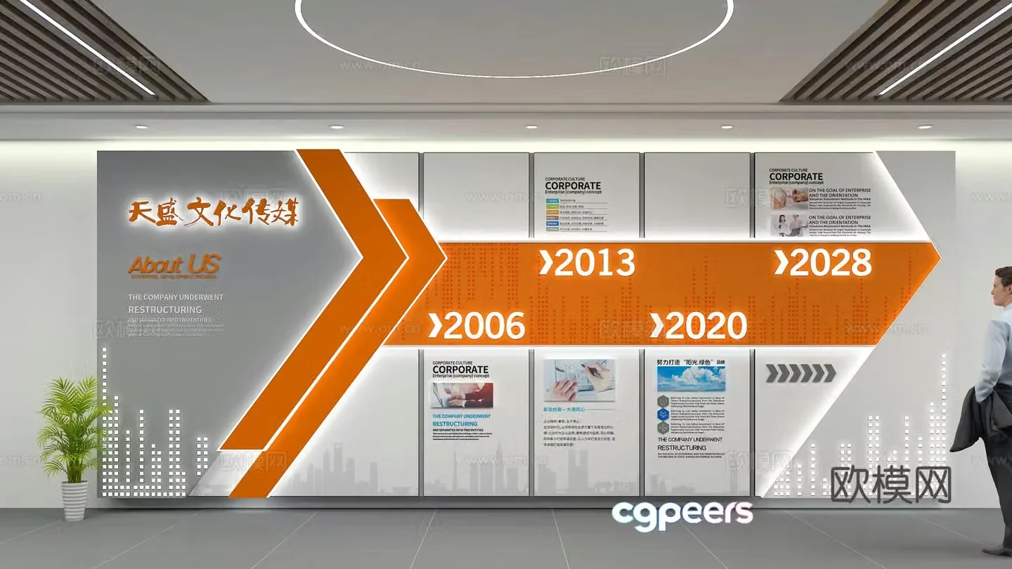 Corporate Culture Wall 3D Model