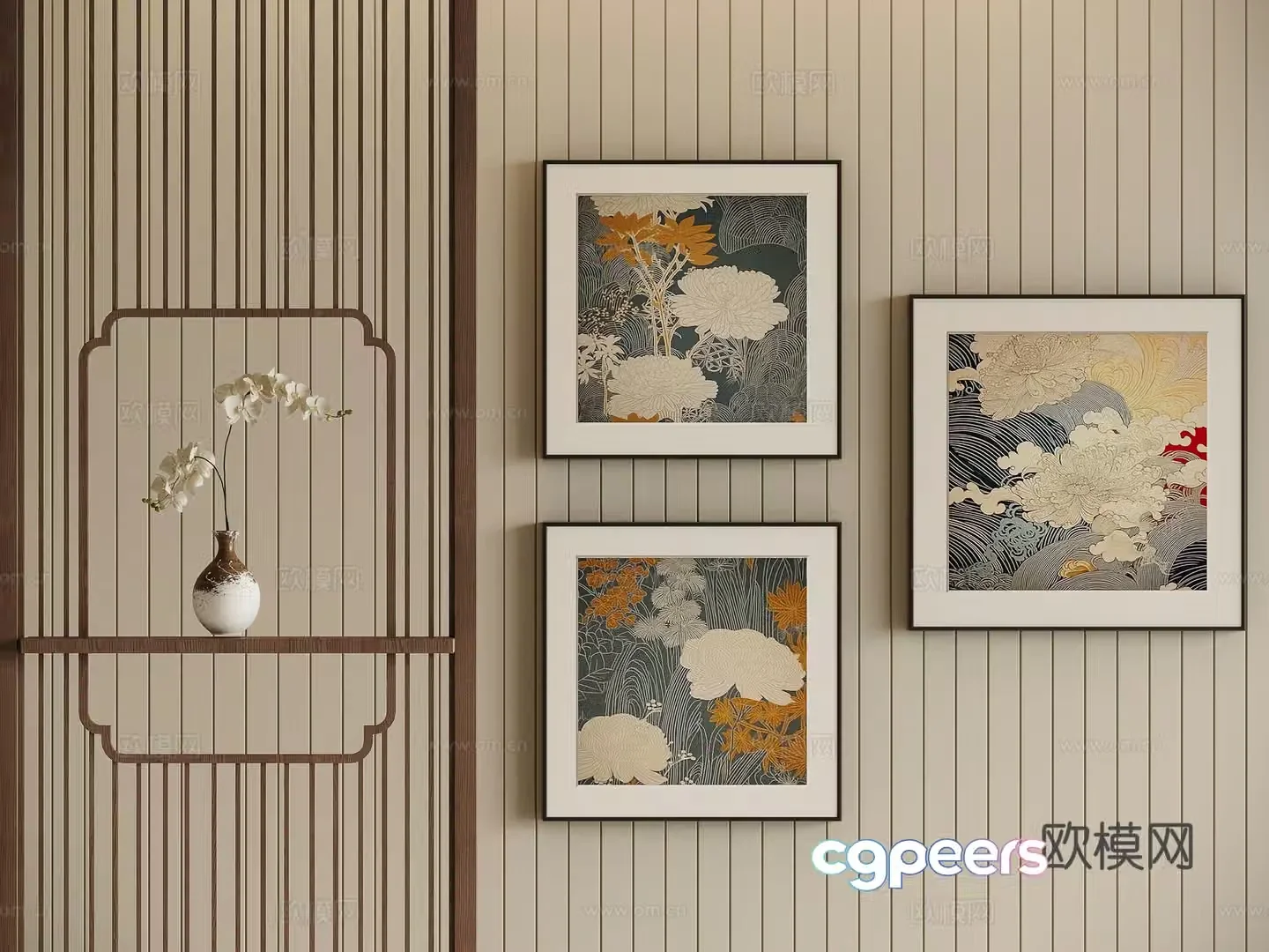 Song’s aesthetic combination decorative painting 3D model